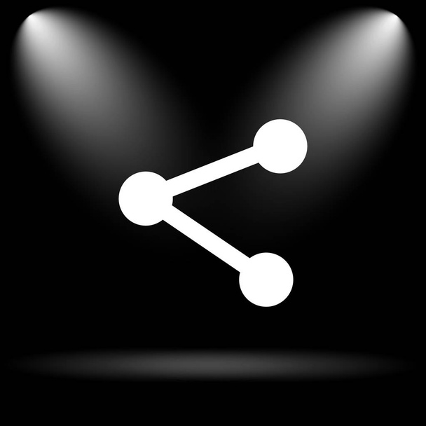 Social Media - Link-Symbol. Internet-Taste auf schwarzem Hintergrund - Foto, Bild