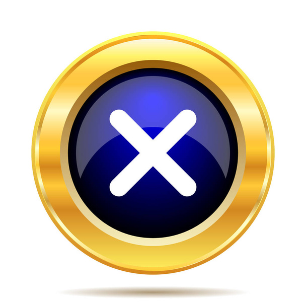 X close icon. Internet button on white background - Photo, Image