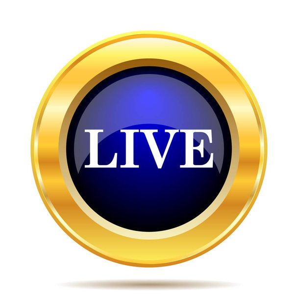 Live icon. Internet button on white background - Photo, Image