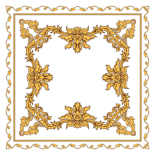 Square pattern with decorative outline elements of traditional - Διάνυσμα, εικόνα