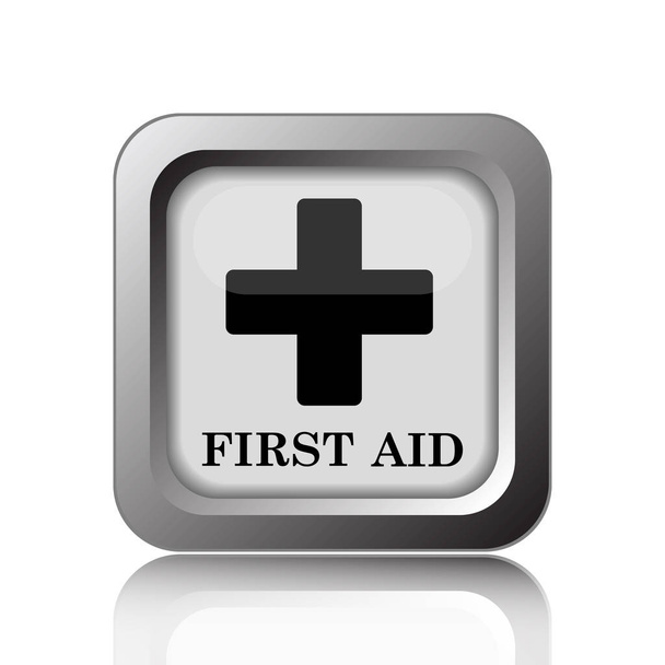 İlk yardım simgesi. Beyaz arka plan üzerinde Internet düğmesi - Fotoğraf, Görsel