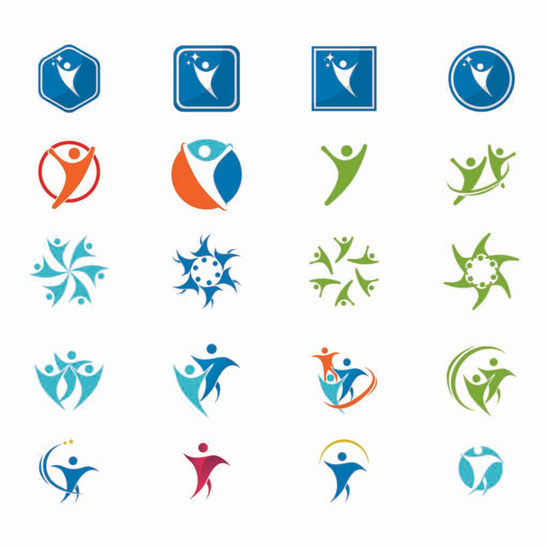 Saúde humana empresa pessoas vetor logotipo modelo criativo isolado emblema ilustração
 - Vetor, Imagem
