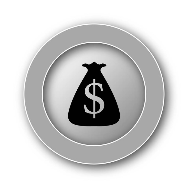 ドル袋のアイコン。白い背景の上のインター ネット ボタン - 写真・画像