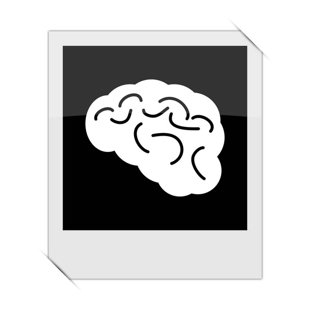 Icono del cerebro dentro de una foto en el fondo blanco
 - Foto, Imagen