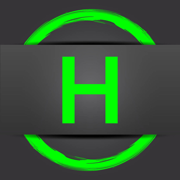 Значок лікарні. кнопка інтернету з зеленим на сірому фоні
 - Фото, зображення