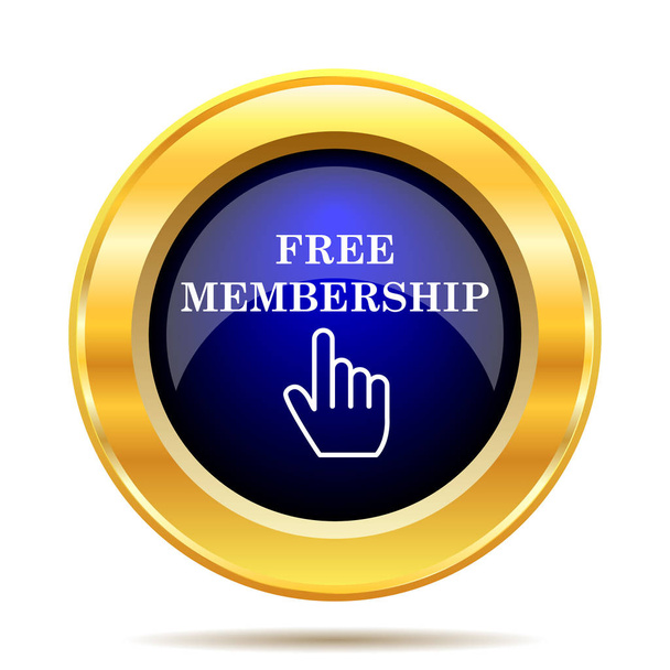 Icono de membresía gratis. Botón de Internet sobre fondo blanco
 - Foto, imagen