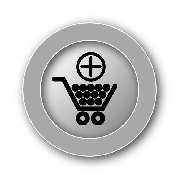 Añadir al icono del carrito de compras. Botón de Internet sobre fondo blanco
 - Foto, imagen