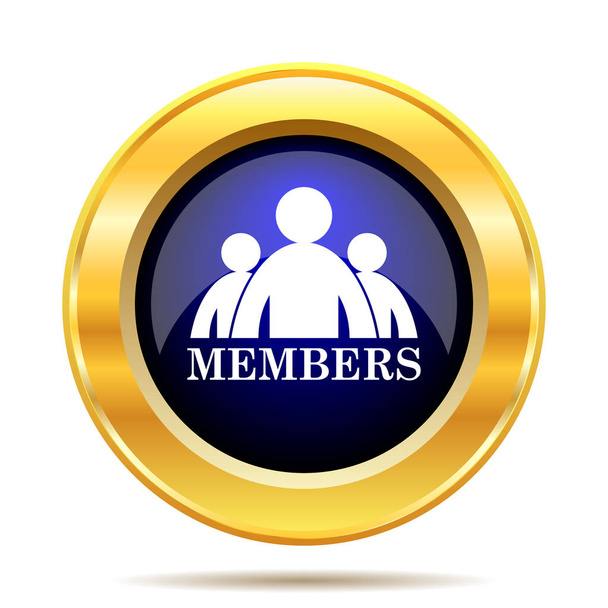 Members icon. Internet button on white background - Photo, Image