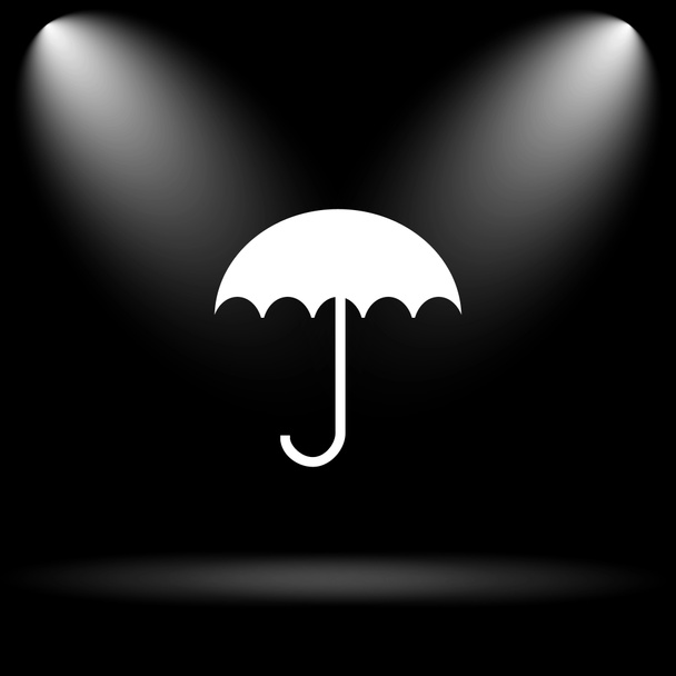 Ikona parasol. Przycisk Internet na czarnym tle - Zdjęcie, obraz