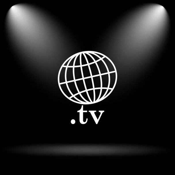 .TV-Ikone. Internet-Taste auf schwarzem Hintergrund - Foto, Bild