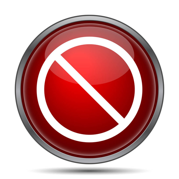 Icono prohibido. Botón de Internet sobre fondo blanco
 - Foto, Imagen