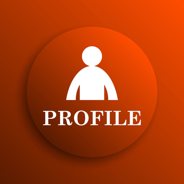 Profielpictogram. Internet knop op oranje pagina - Foto, afbeelding
