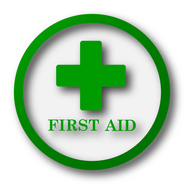 Icono de primeros auxilios. Botón de Internet sobre fondo blanco
 - Foto, imagen