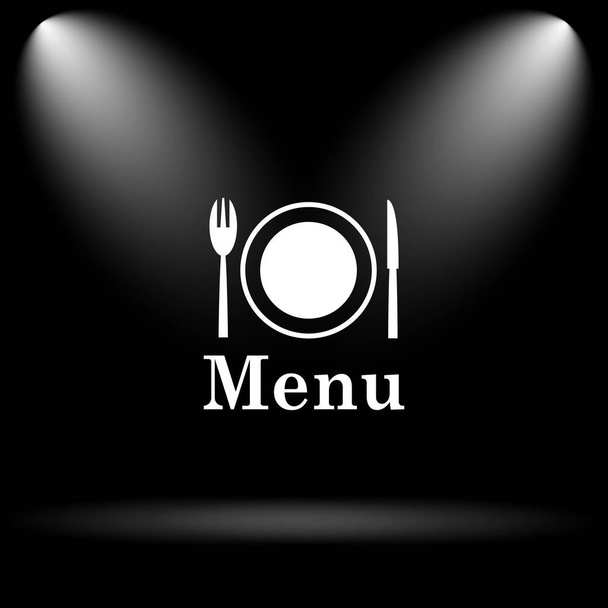 Pictogram voor het menu. Internet knop op zwarte achtergrond - Foto, afbeelding