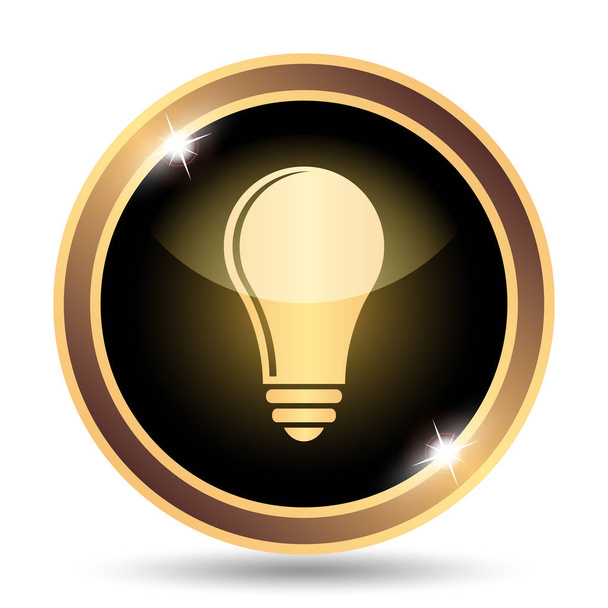 Light bulb - idee pictogram. Internet knop op witte achtergrond - Foto, afbeelding