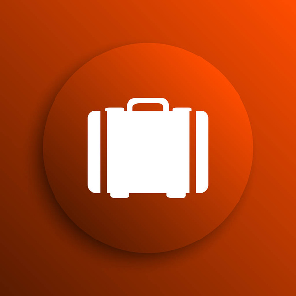 Kufr ikona. Internet tlačítko na oranžové poza - Fotografie, Obrázek