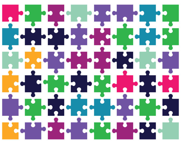 ilustración de piezas separadas de rompecabezas de colores
 - Vector, Imagen