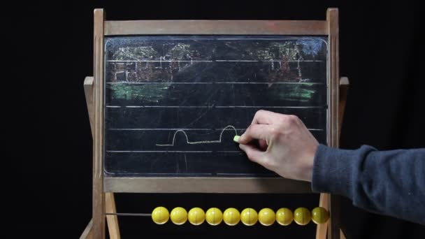 öğretmen tahtaya çizer - Video, Çekim
