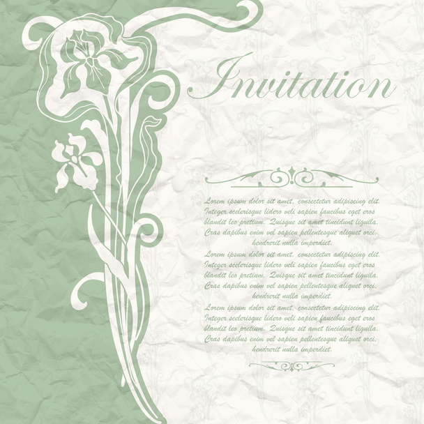 花と招待のためのビンテージ背景 - ベクター画像