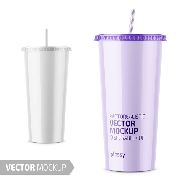 Smoothie Cup with Straw Mockup Stock Template
