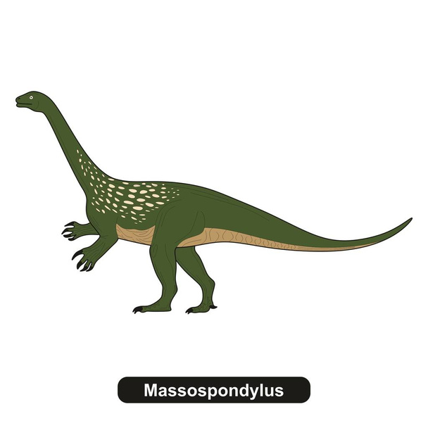 Массоспондилус Динозавр Вымершее животное
 - Вектор,изображение