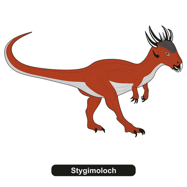 Stygimoloch dinosaurus uitgestorven dier - Vector, afbeelding