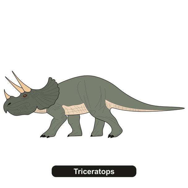 Triceratops dinozor nesli tükenmiş hayvan - Vektör, Görsel