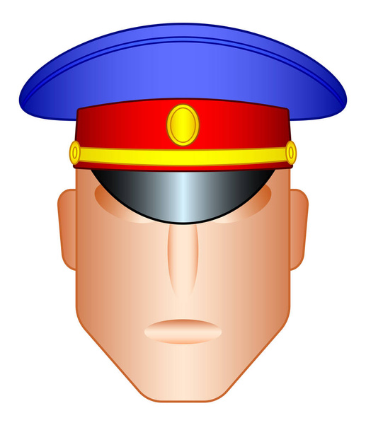 Illustration of the head in a service hat - Vector, Imagen