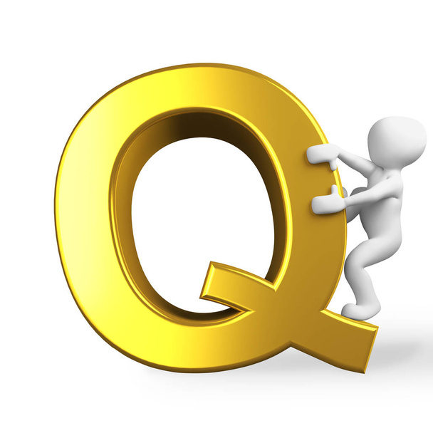 буква Q золотыми буквами
 - Фото, изображение