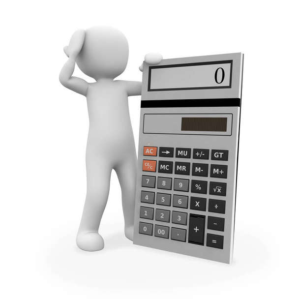 Hombre sosteniendo una calculadora
 - Foto, imagen