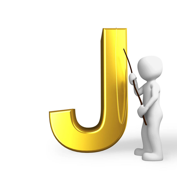 la letra J en color dorado
 - Foto, Imagen