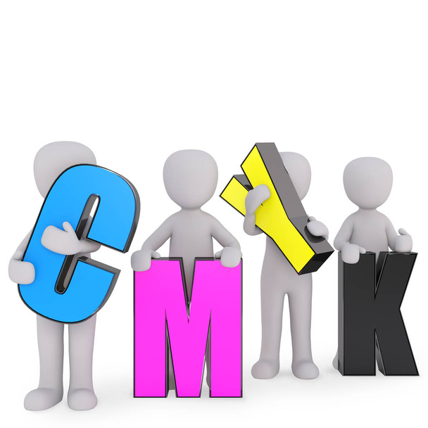 en büyük holding C M Y K harfleri farklı renklerde - Fotoğraf, Görsel