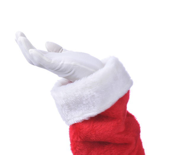 Santa Holding Hand Up - Foto, afbeelding