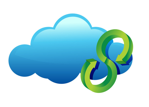 Cycle Cloud glossy icon - 写真・画像