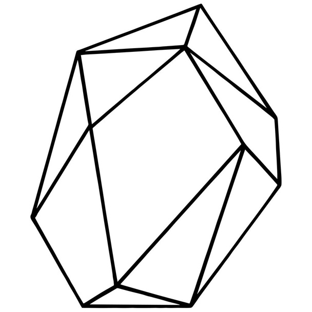 Vector geometric form. Isolated illustration element. Geometric quartz polygon crystal stone mosaic shape amethyst gem. - Vector, Image