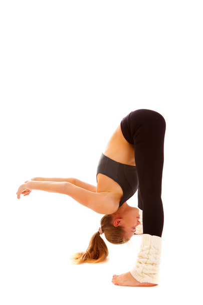 yoga, isolated, on white - Φωτογραφία, εικόνα
