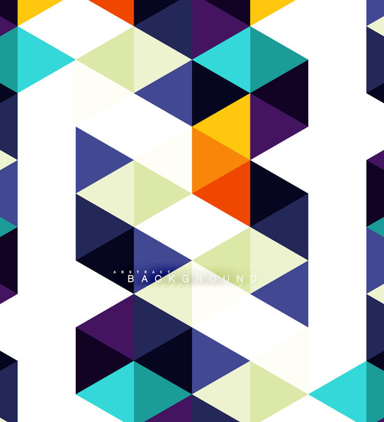 多色の三角形の抽象的な背景、モザイク タイルの概念 - ベクター画像