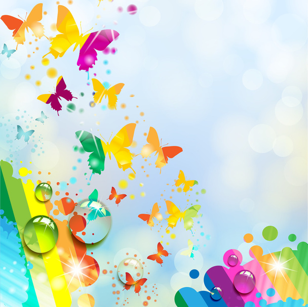 Background with butterfly - Vector, imagen