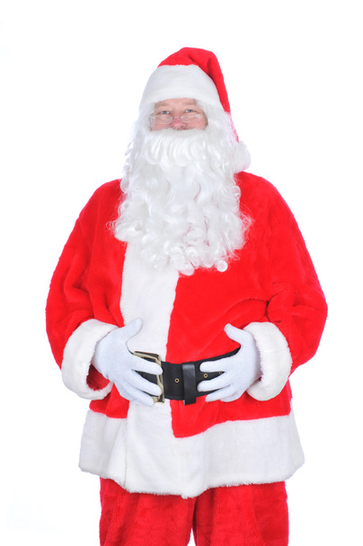 Santa Claus with His Hands on Belly - 写真・画像