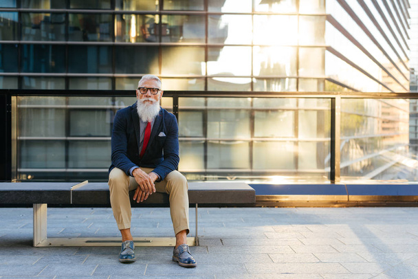 Senior hipster with stylish beard portraits - Foto, Imagem