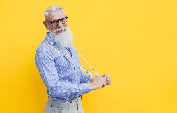 Senior hipster with stylish beard portraits - Photo, Image
