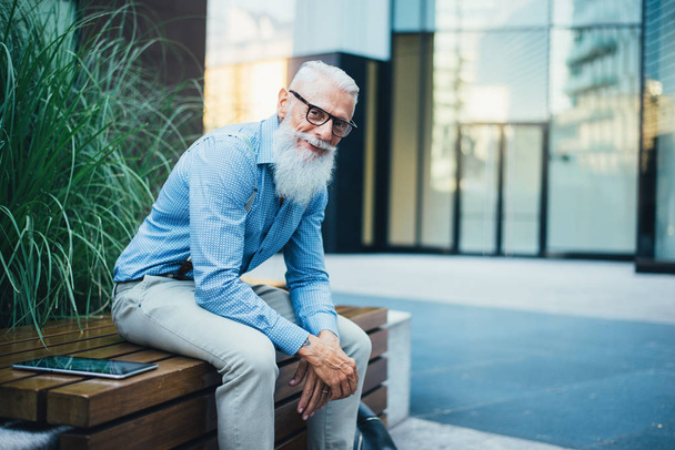 Senior hipster with stylish beard portraits - Foto, imagen