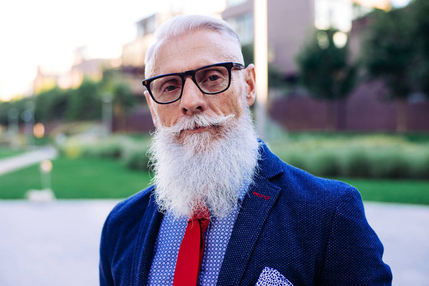Senior hipster with stylish beard portraits - Foto, Bild