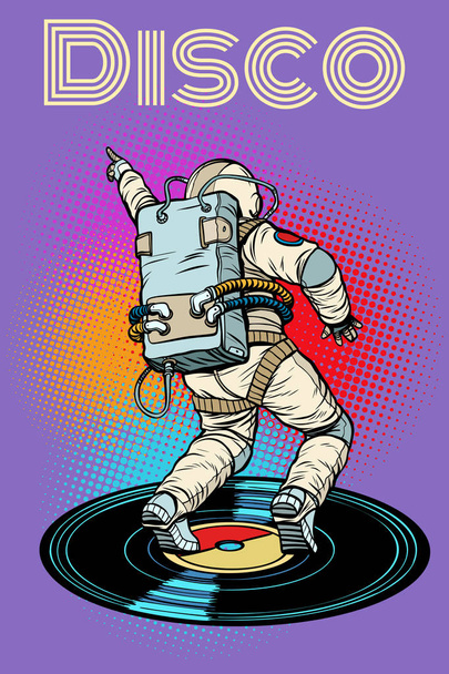 Disco. Astronaut dances - Vektör, Görsel