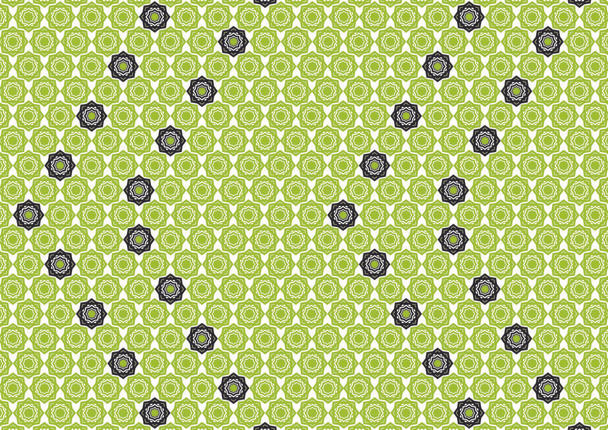 Geometrische en symmetrische cijfers van islamitische stijl groen en zwart - Vector, afbeelding