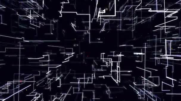 Animation vidéo d'ordinateur images abstraites avec des lignes mobiles de lumière sur un fond sombre 4k
 - Séquence, vidéo