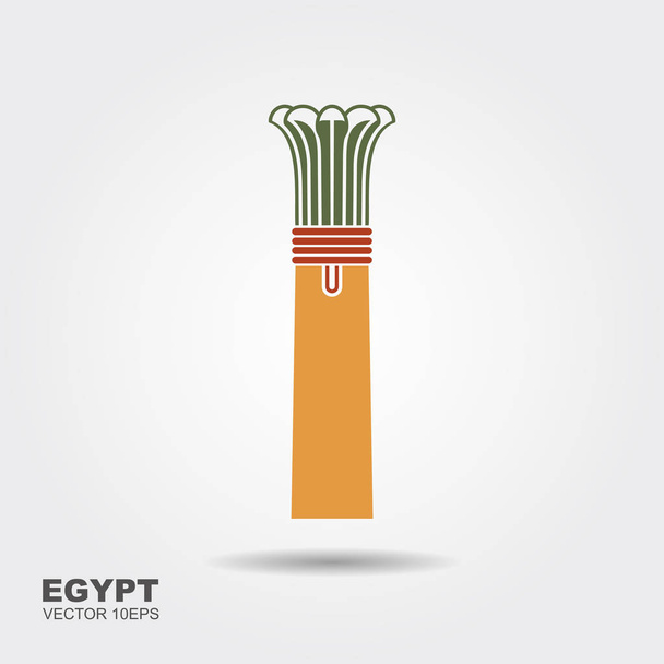 Egyptian column icon in flat style. Element of Egyptian culture and architecture - Vector, Image