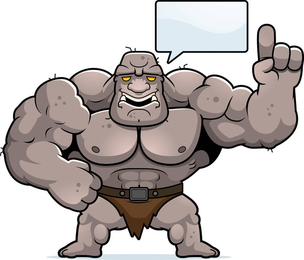 A cartoon illustration of an ogre talking. - Vektor, Bild