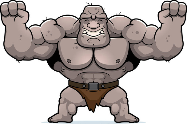 A cartoon illustration of an ogre celebrating. - Vector, imagen