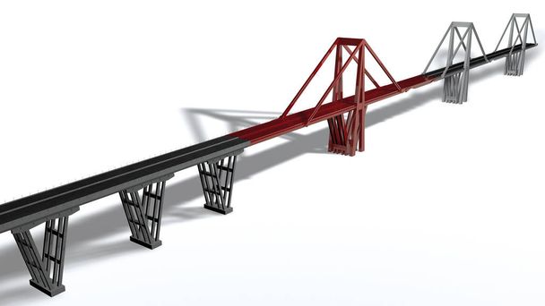 Modelo 3D de Puente Morandi, Génova, Italia, Renderizado 3D, Ilustración
 - Foto, Imagen